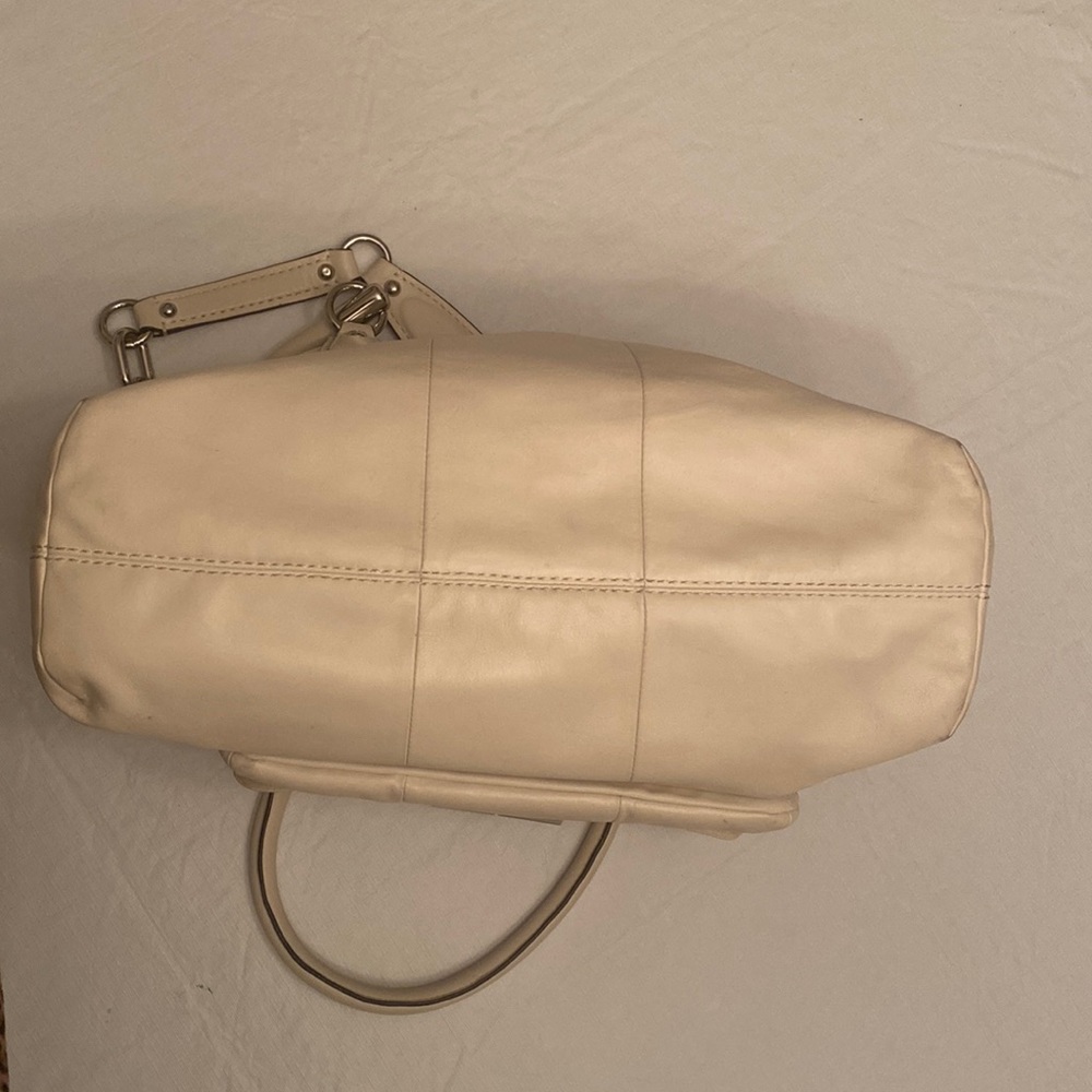 Coach Kristin 14782 Cream Leather Satchel Purse Bag - Picture 3 of 16